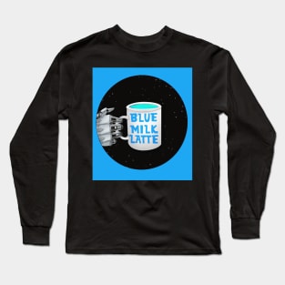 Blue Milk Latte Logo Long Sleeve T-Shirt